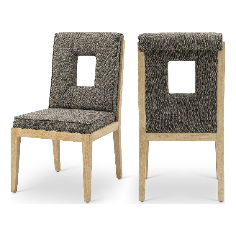 Meridian Furniture Gwendolyn Grey Linen Textured Dining Side Chair (Set of 2)