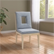 Meridian Furniture Gwendolyn Blue Linen Textured Dining Side Chair (Set of 2)