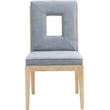 Meridian Furniture Gwendolyn Blue Linen Textured Dining Side Chair (Set of 2)