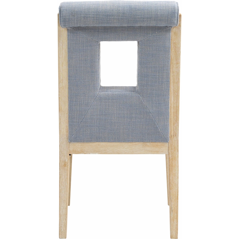 Meridian Furniture Gwendolyn Blue Linen Textured Dining Side Chair (Set of 2)