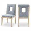 Meridian Furniture Gwendolyn Blue Linen Textured Dining Side Chair (Set of 2)