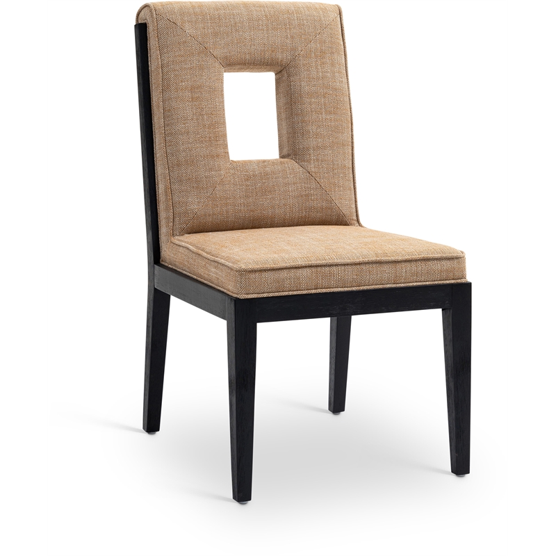 Meridian Furniture Gwendolyn Cognac Linen Textured Dining Side Chair (Set of 2)