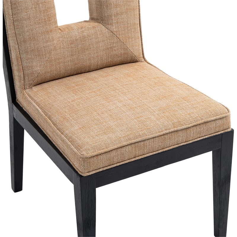 Meridian Furniture Gwendolyn Cognac Linen Textured Dining Side Chair (Set of 2)