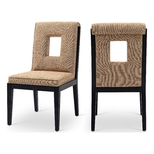 Meridian Furniture Gwendolyn Cognac Linen Textured Dining Side Chair (Set of 2)
