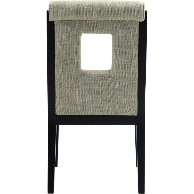 Meridian Furniture Gwendolyn Green Linen Textured Dining Side Chair (Set of 2)