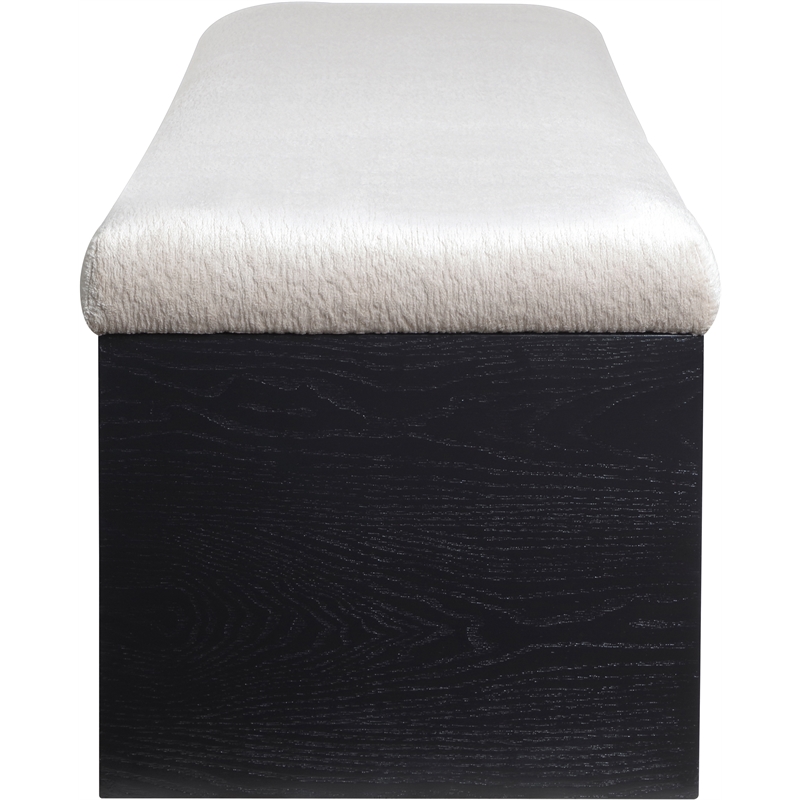 Meridian Furniture Lawson Beige Velour Fur Fabric Bench