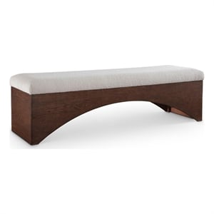 Meridian Furniture Lawson Beige Velour Fur Fabric Bench