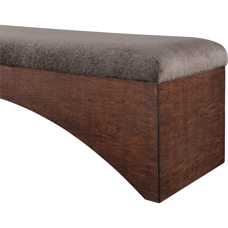 Meridian Furniture Lawson Brown Velour Fur Fabric Bench