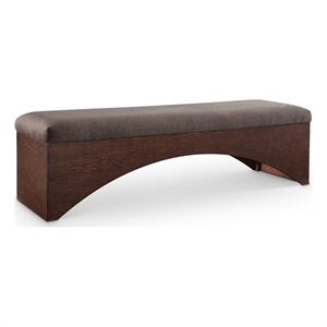 Meridian Furniture Lawson Brown Velour Fur Fabric Bench
