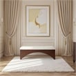 Meridian Furniture Lawson Cream Velour Fur Fabric Bench