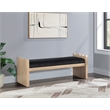 Meridian Furniture Sonia Black Velour Fur Fabric Bench