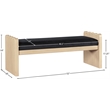 Meridian Furniture Sonia Black Velour Fur Fabric Bench