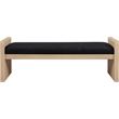 Meridian Furniture Sonia Black Velour Fur Fabric Bench