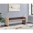 Meridian Furniture Sonia Brown Velour Fur Fabric Bench