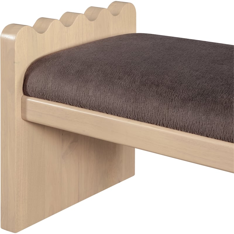Meridian Furniture Sonia Brown Velour Fur Fabric Bench