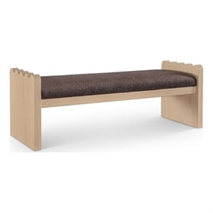 Meridian Furniture Sonia Brown Velour Fur Fabric Bench