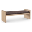 Meridian Furniture Sonia Brown Velour Fur Fabric Bench