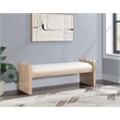 Meridian Furniture Sonia Cream Velour Fur Fabric Bench