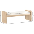 Meridian Furniture Sonia Cream Velour Fur Fabric Bench