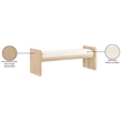 Meridian Furniture Sonia Cream Velour Fur Fabric Bench