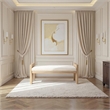 Meridian Furniture Sonia Cream Velour Fur Fabric Bench