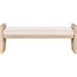 Meridian Furniture Sonia Cream Velour Fur Fabric Bench