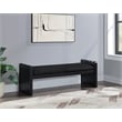 Meridian Furniture Sonia Black Velour Fur Fabric Bench