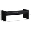 Meridian Furniture Sonia Black Velour Fur Fabric Bench