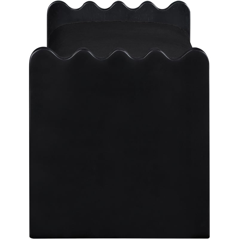 Meridian Furniture Sonia Black Velour Fur Fabric Bench