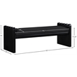 Meridian Furniture Sonia Black Velour Fur Fabric Bench