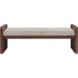 Meridian Furniture Sonia Beige Velour Fur Fabric Bench