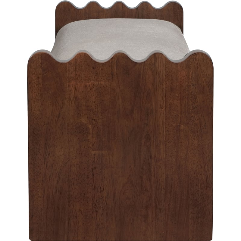 Meridian Furniture Sonia Beige Velour Fur Fabric Bench