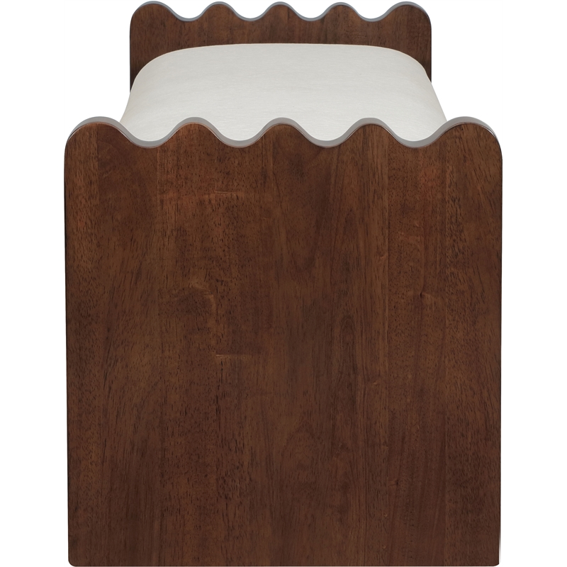 Meridian Furniture Sonia Cream Velour Fur Fabric Bench
