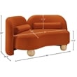 Meridian Furniture Daphne Cognac Velvet Loveseat
