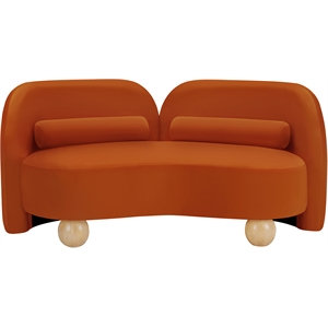 Meridian Furniture Daphne Cognac Velvet Loveseat