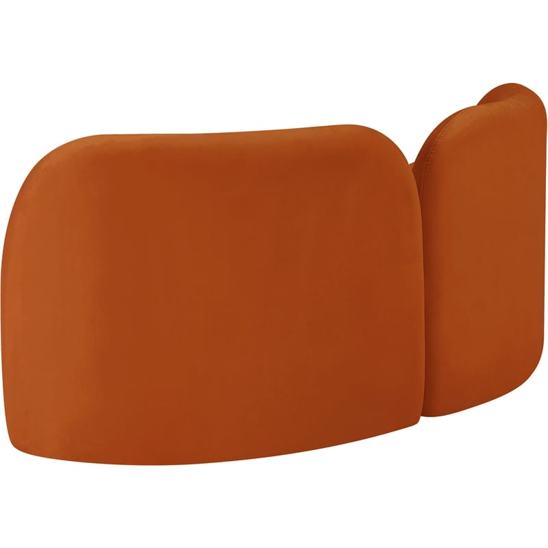 Meridian Furniture Daphne Cognac Velvet Loveseat