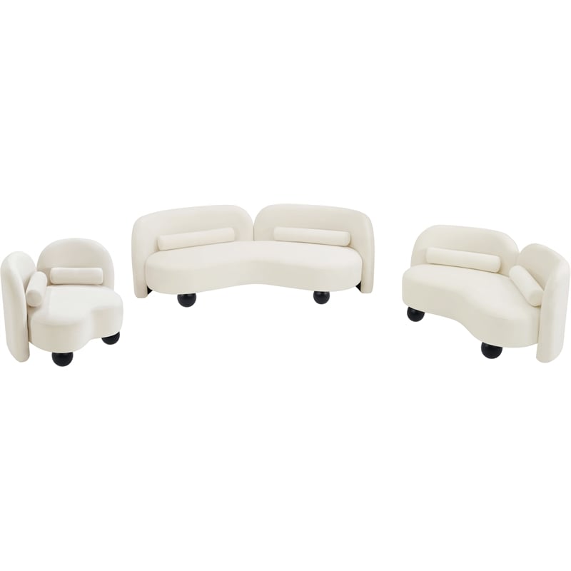 Meridian Furniture Daphne Cream Velvet Loveseat