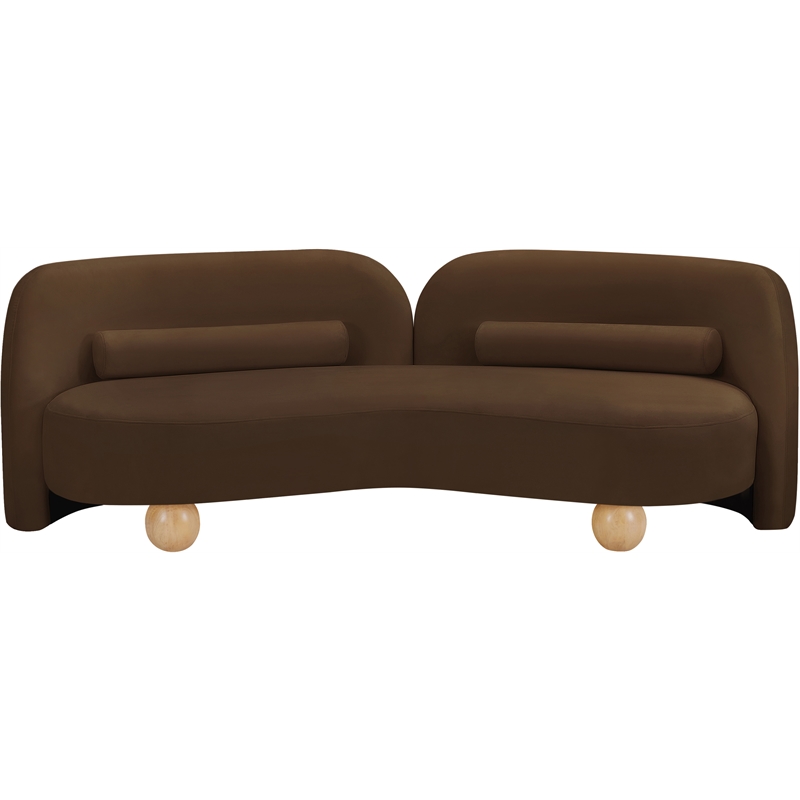 Meridian Furniture Daphne Brown Velvet Sofa
