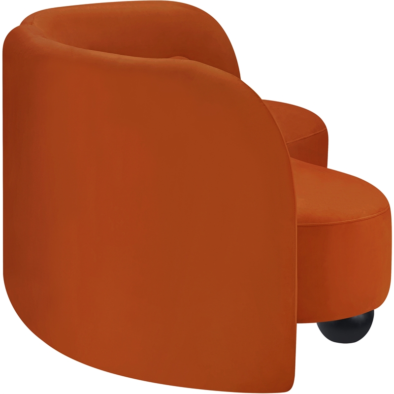 Meridian Furniture Daphne Cognac Velvet Sofa