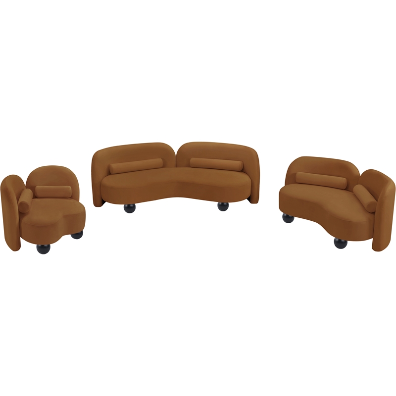 Meridian Furniture Daphne Saddle Velvet Sofa