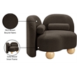 Meridian Furniture Daphne Brown Boucle Fabric Chair