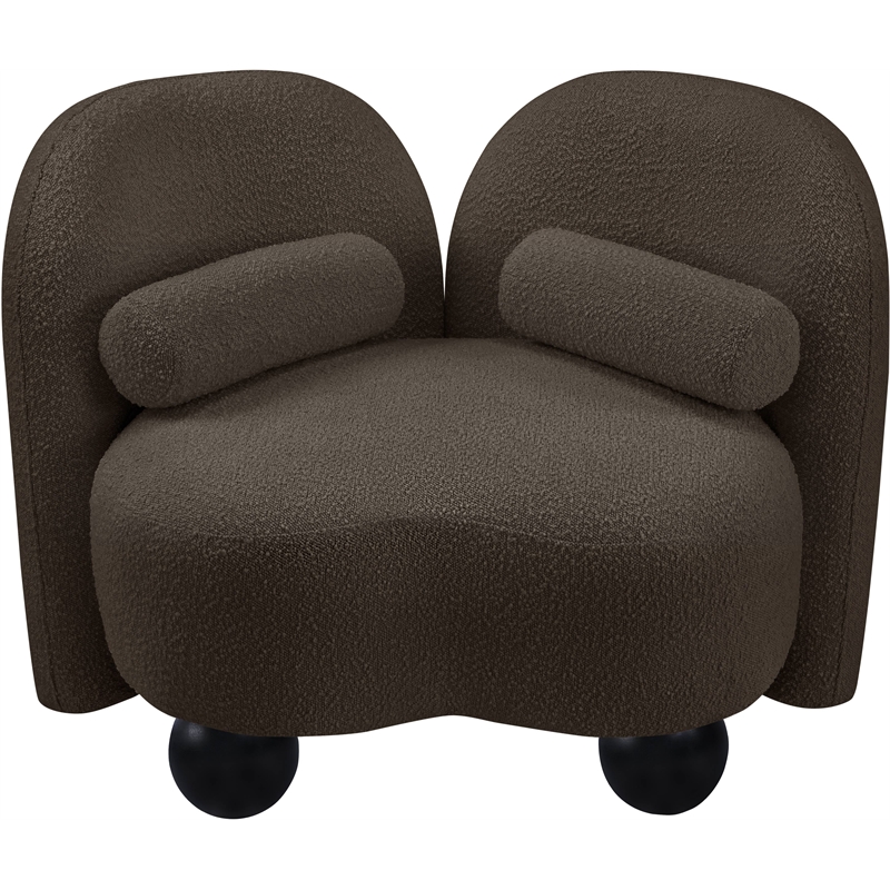 Meridian Furniture Daphne Brown Boucle Fabric Chair