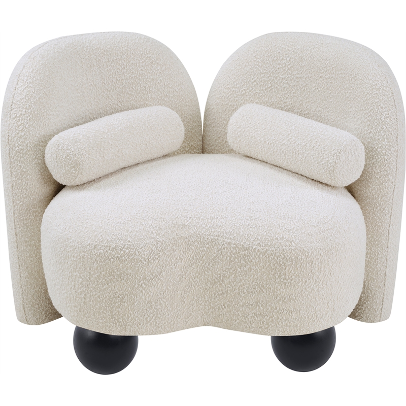 Meridian Furniture Daphne Cream Boucle Fabric Chair