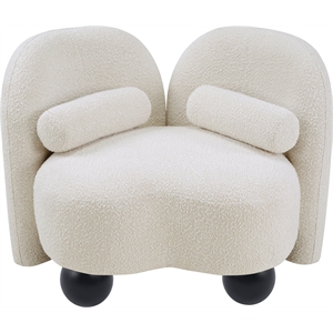 Meridian Furniture Daphne Cream Boucle Fabric Chair
