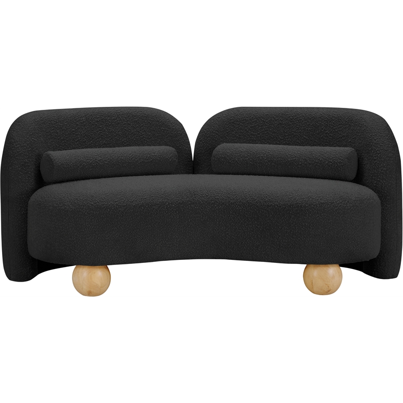 Meridian Furniture Daphne Black Boucle Fabric Loveseat