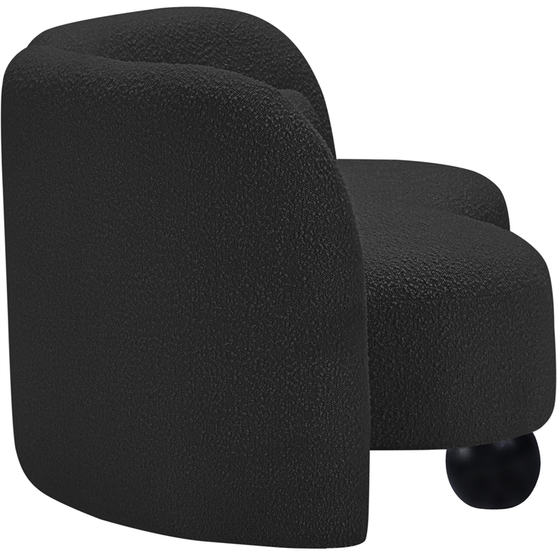 Meridian Furniture Daphne Black Boucle Fabric Loveseat