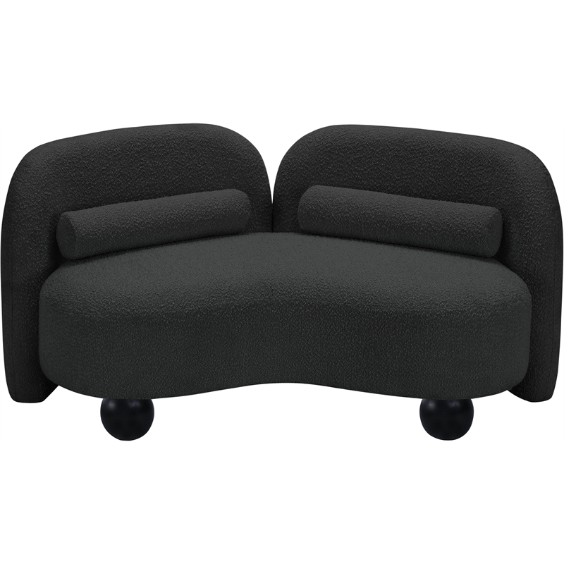 Meridian Furniture Daphne Black Boucle Fabric Loveseat