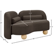 Meridian Furniture Daphne Brown Boucle Fabric Loveseat