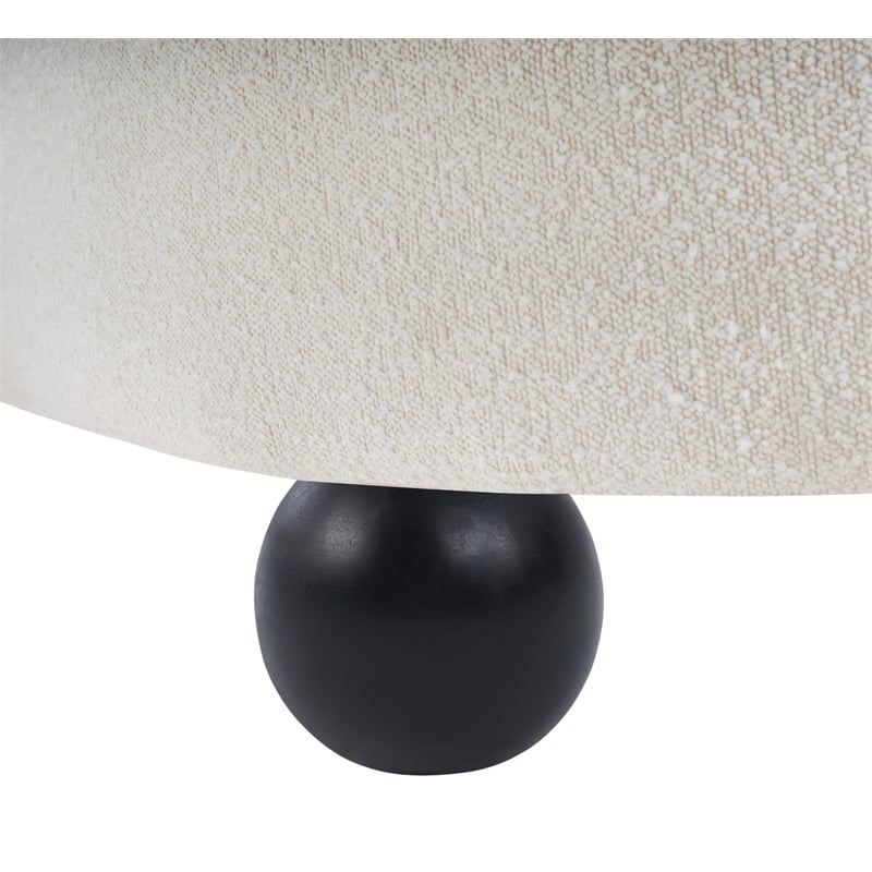 Meridian Furniture Daphne Cream Boucle Fabric Loveseat