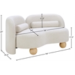 Meridian Furniture Daphne Cream Boucle Fabric Loveseat